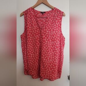 NYDJ Red and White Floral Top